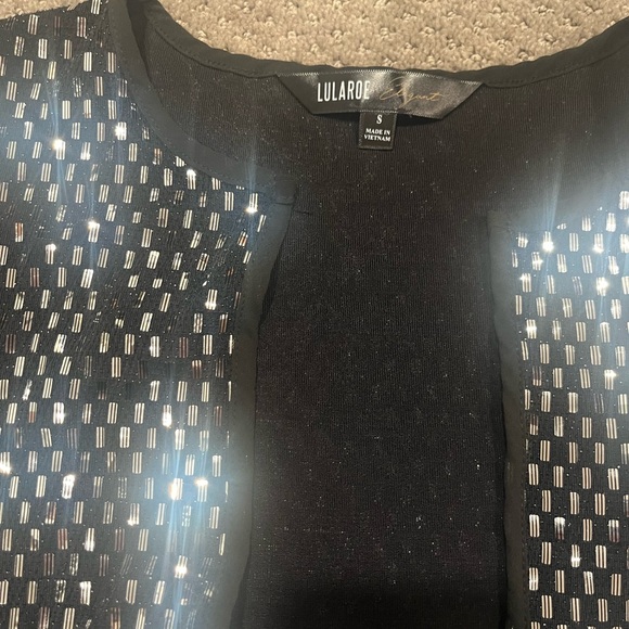 Lularoe Elegant Stella Black Sequin Open Front Jacket size small NWTNW - Picture 3 of 5